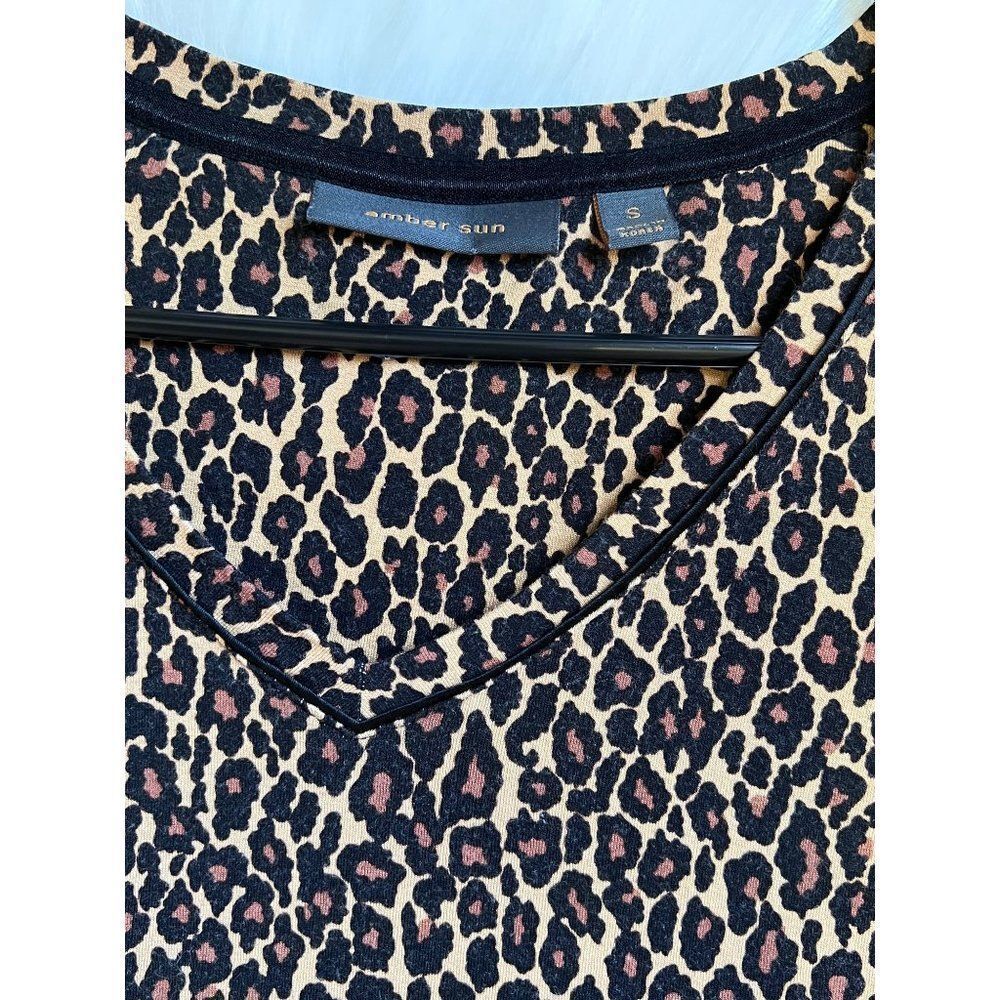 Amber Sun Leopard Animal Print Shirt Small - Picture 5 of 9